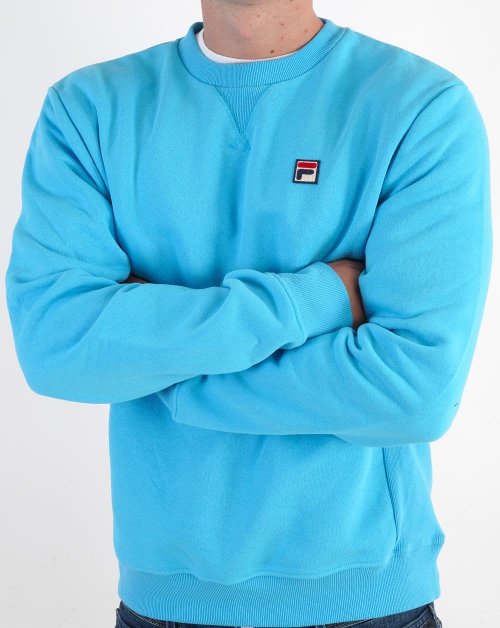 Fila Vintage Luka Crew Sweat Aqua Blue