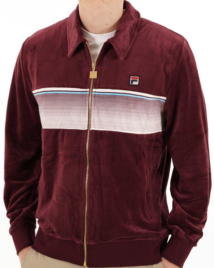 Fila Vintage Malakai Velour Track Top Port