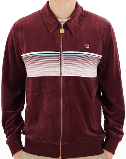 Fila Vintage Malakai Velour Track Top Port