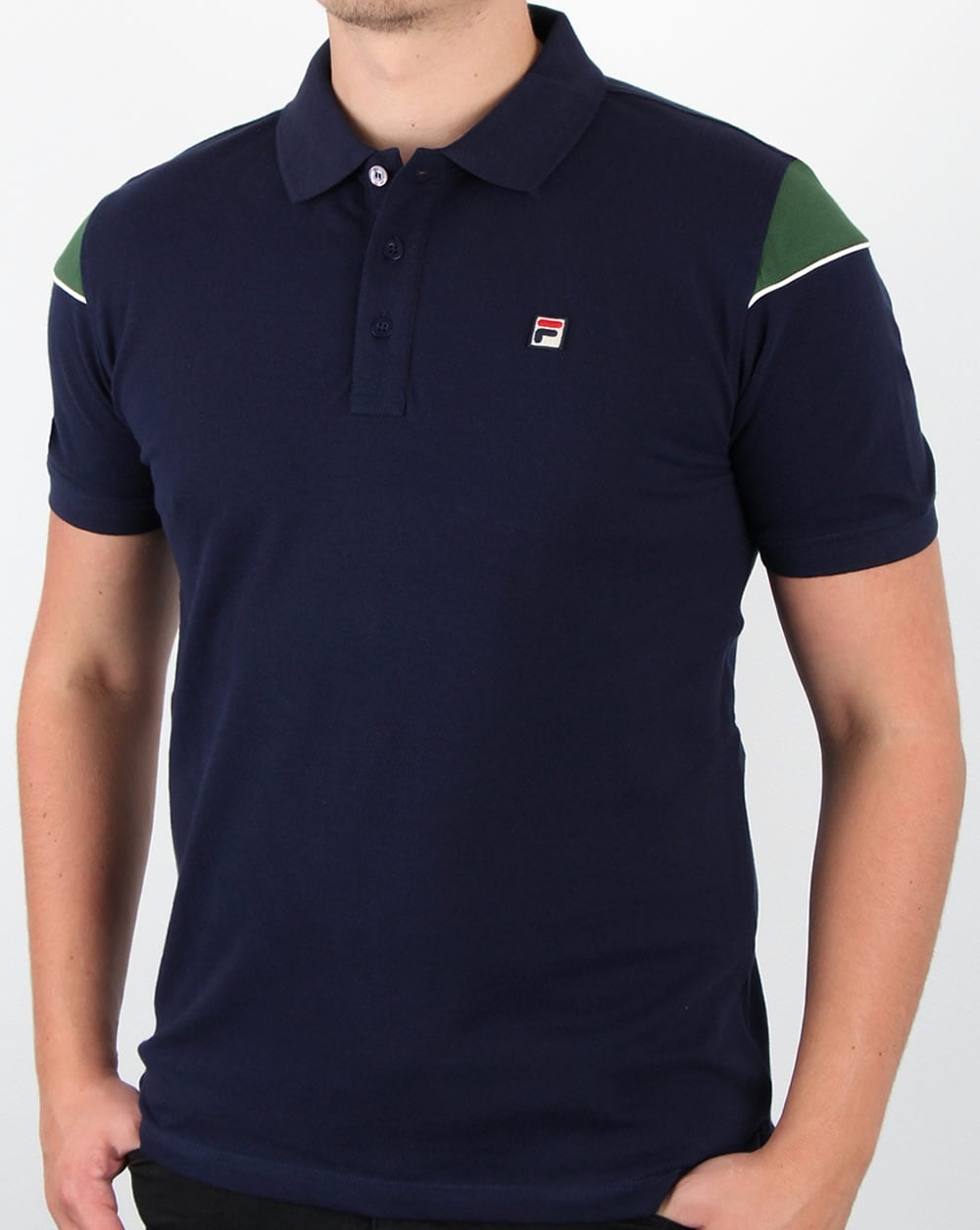 Fila Vintage Marchi Polo Shirt Navy