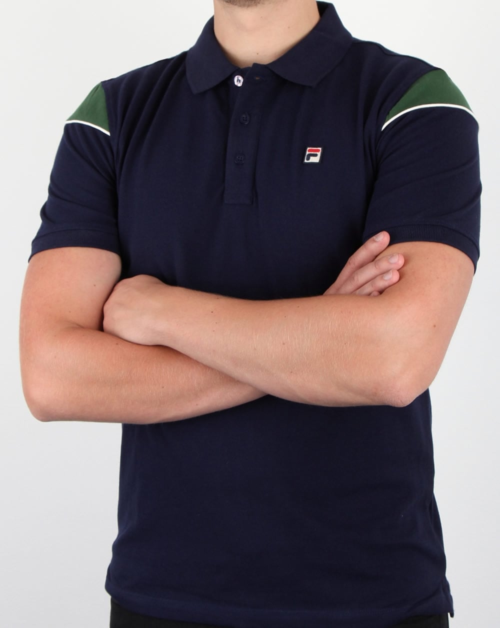 Fila Vintage Marchi Polo Shirt Navy