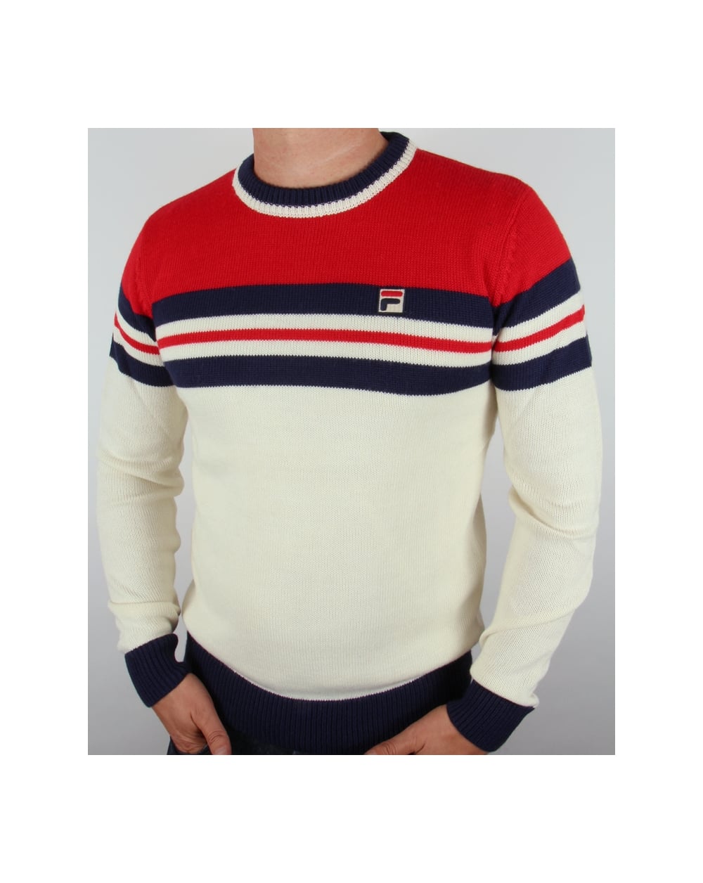 Fila Vintage Martelli Jumper Gardenia/Red/Navy