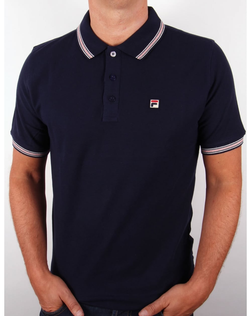 Fila Vintage Matcho 3 Polo Twin Pack White/Navy