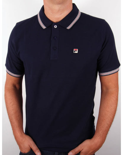 Fila Vintage Matcho 3 Polo Twin Pack White/Navy