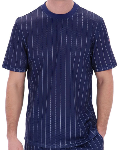 Fila Vintage Mesh Pin Stripe Tee Navy