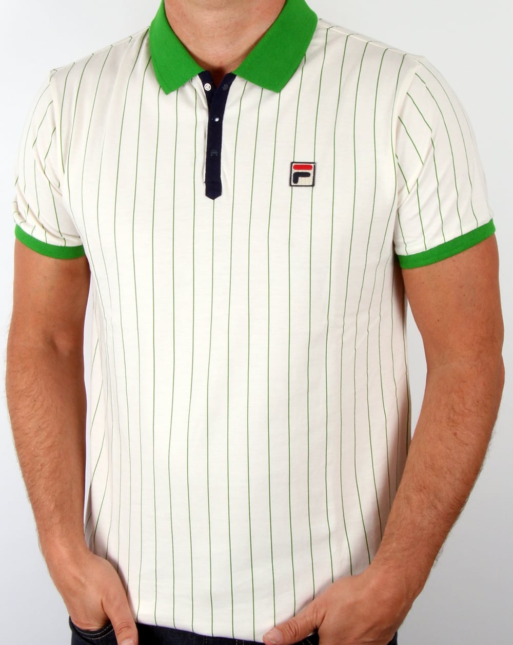 Fila Vintage Mk1 Settanta Polo Shirt Gardenia/green