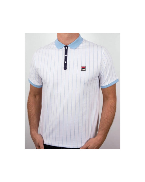 Fila Vintage Mk1 Settanta Polo Shirt White/Sky Blue/Navy