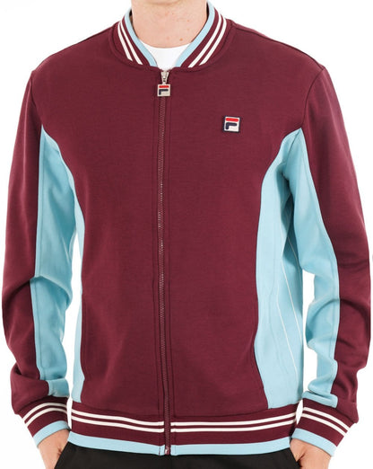 Fila Vintage Mk1 Settanta Track Top Dark Claret/Turq Sky