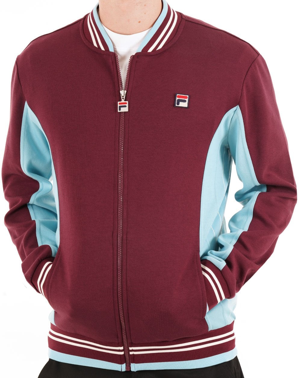 Fila Vintage Mk1 Settanta Track Top Dark Claret/Turq Sky