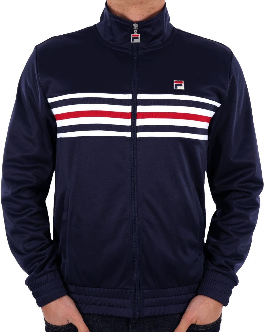 Fila Vintage Multi Stripe Track Jacket Navy