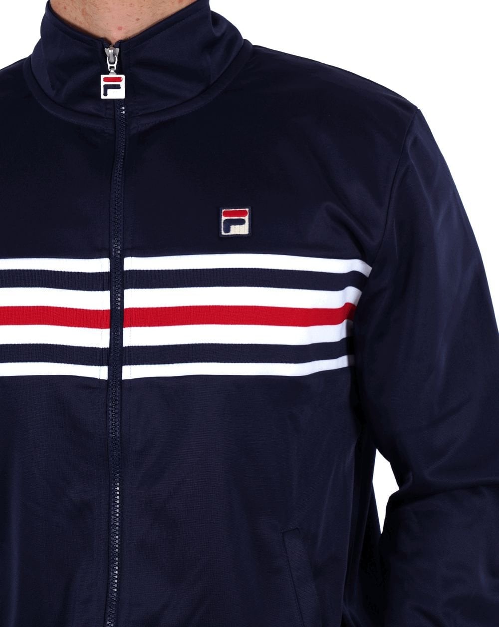 Fila Vintage Multi Stripe Track Jacket Navy
