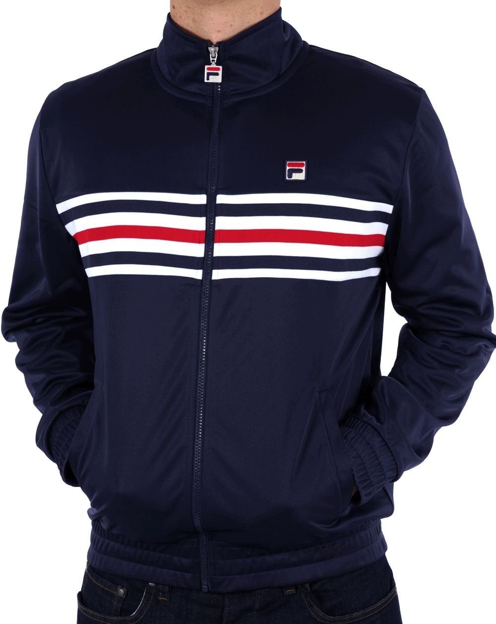 Fila Vintage Multi Stripe Track Jacket Navy