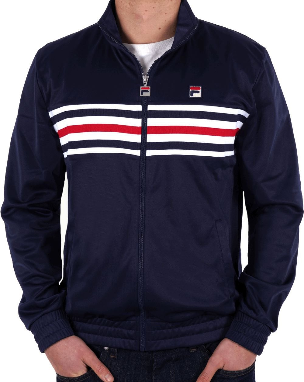 Fila Vintage Multi Stripe Track Jacket Navy