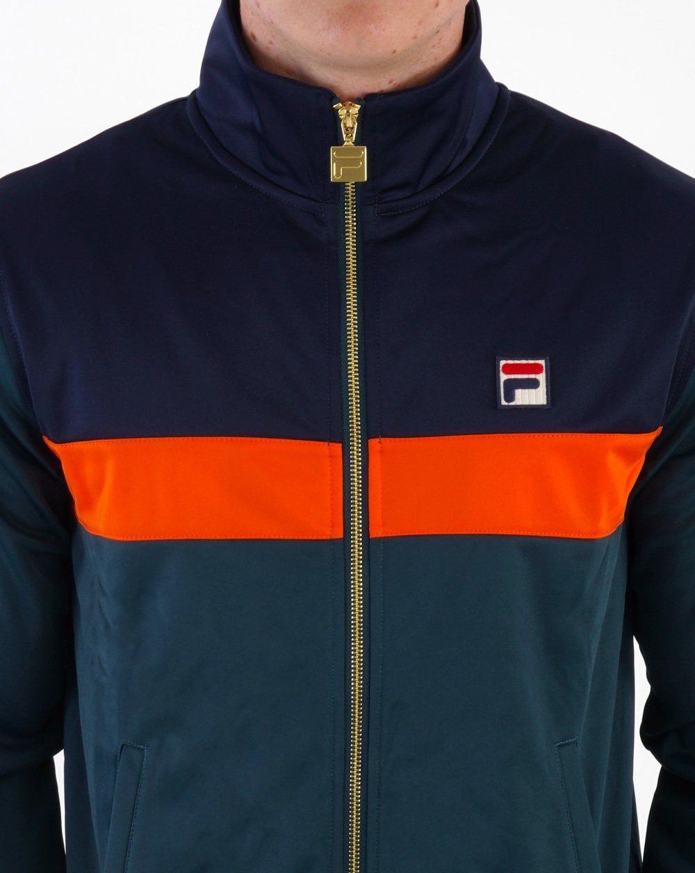 Fila Vintage Nash Track Top Dark Teal/Navy/Orange