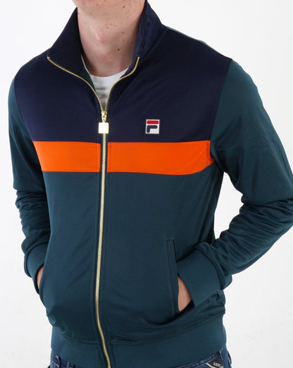 Fila Vintage Nash Track Top Dark Teal/Navy/Orange