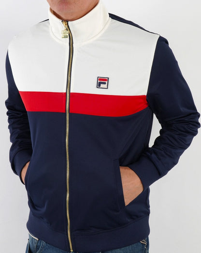 Fila Vintage Nash Track Top Navy/Off White/Red