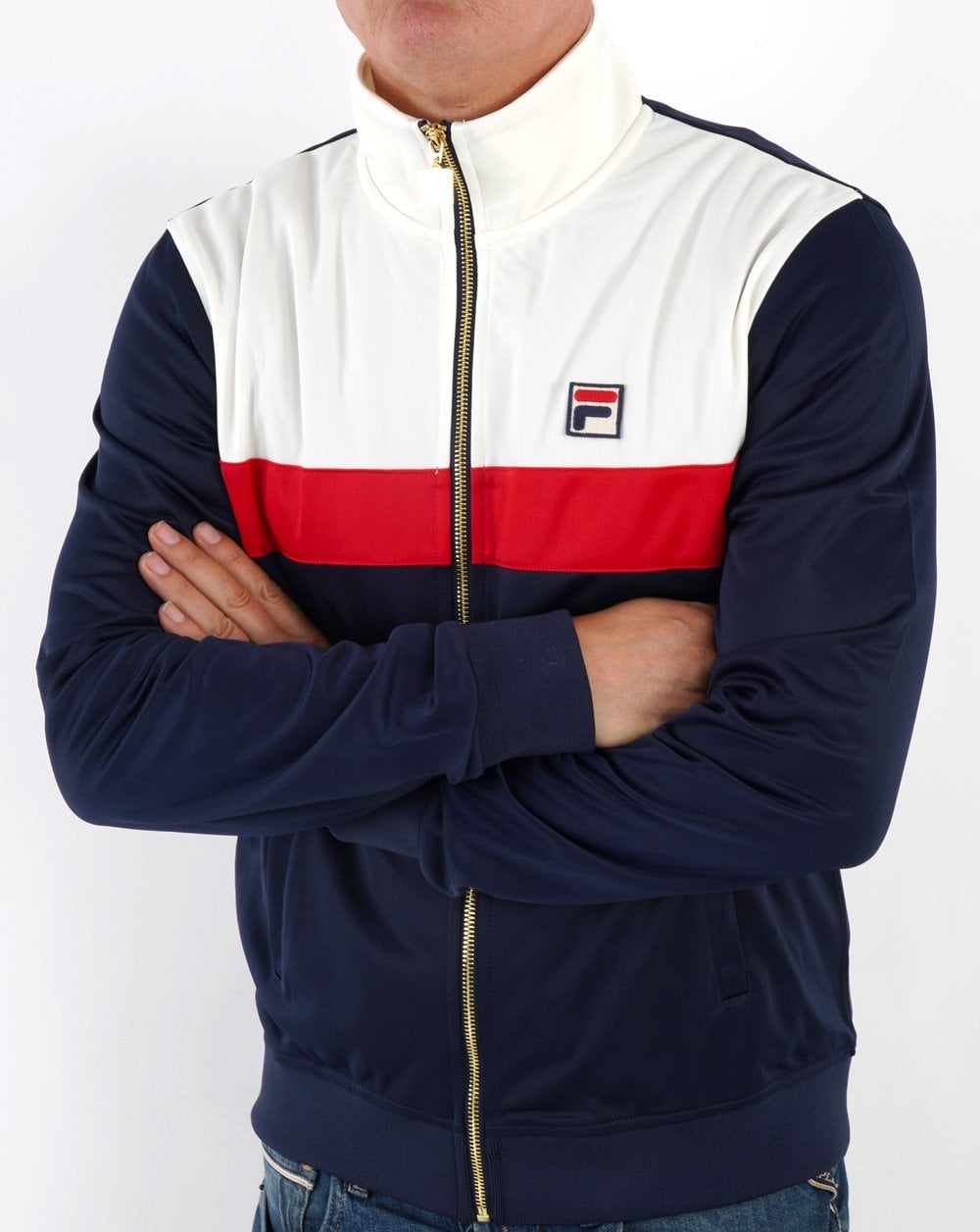 Fila Vintage Nash Track Top Navy/Off White/Red