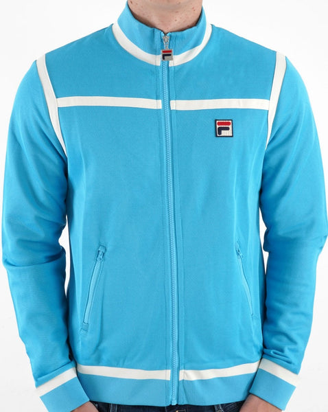 Fila Vintage Nate Track Top Aqua Blue/Off White
