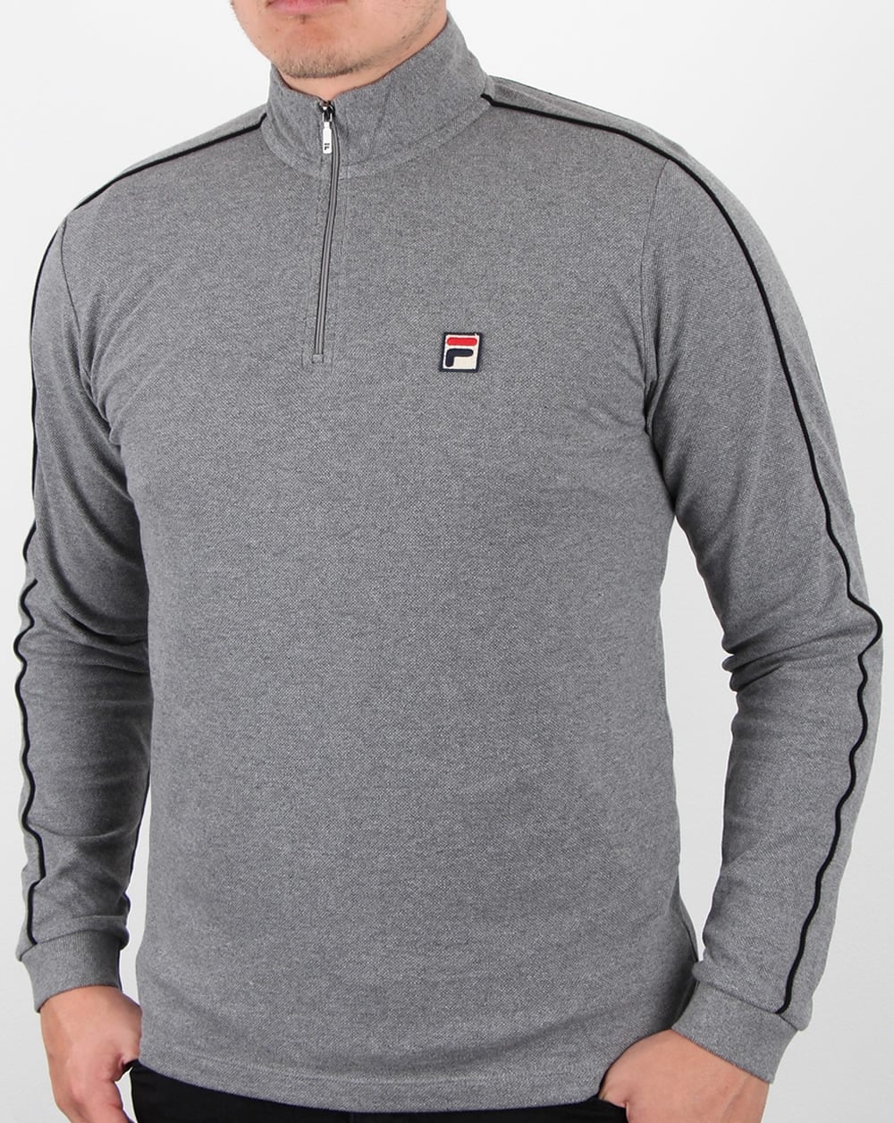 Fila Vintage Parrini Quarter Zip Roll Neck Grey