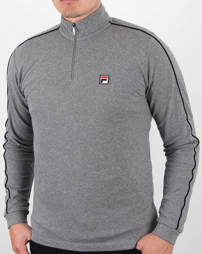 Fila Vintage Parrini Quarter Zip Roll Neck Grey