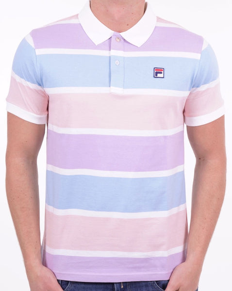 Fila Vintage Pastel Polo Shirt Pink Lilac Sky