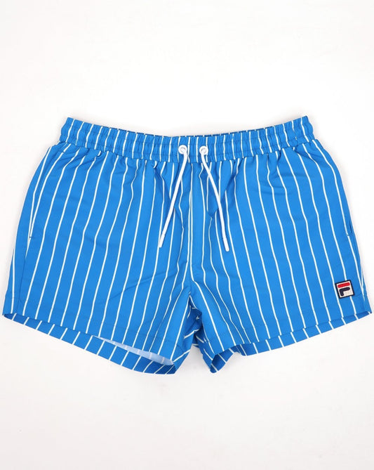 Fila Vintage Fila Vintage Pinstripe Swim Shorts Blue/Lemon