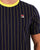 Fila Vintage Pinstripe T Shirt Navy/Yellow