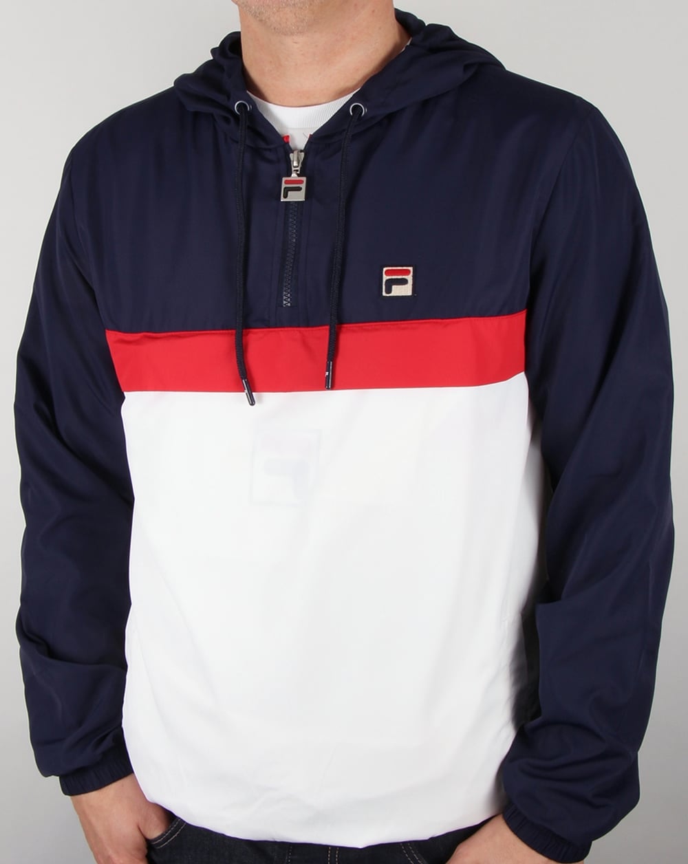 Fila Vintage Qtr Zip Overhead Jacket Navy/White/Red