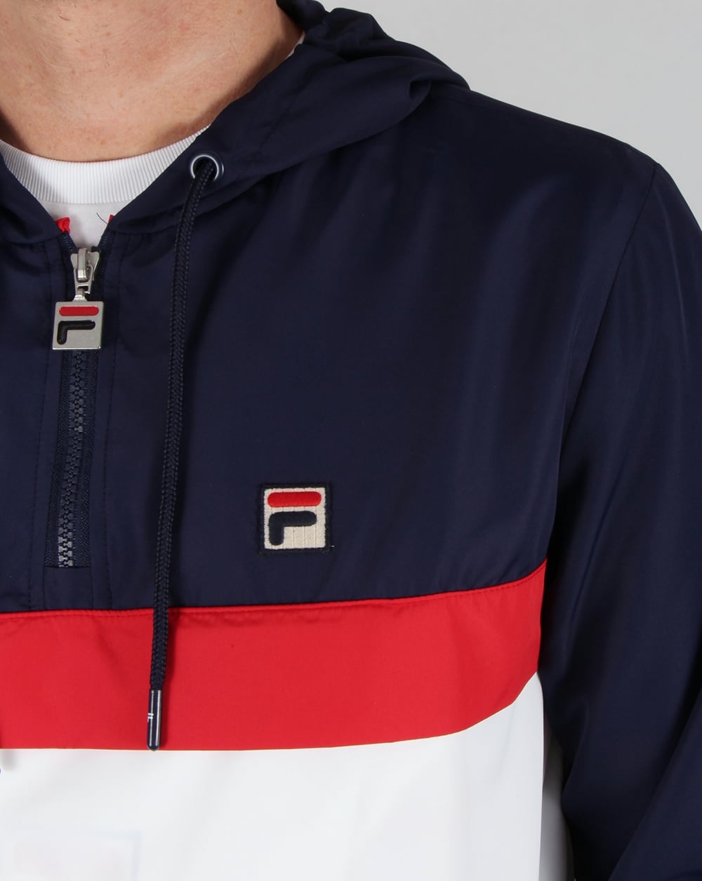 Fila Vintage Qtr Zip Overhead Jacket Navy/White/Red