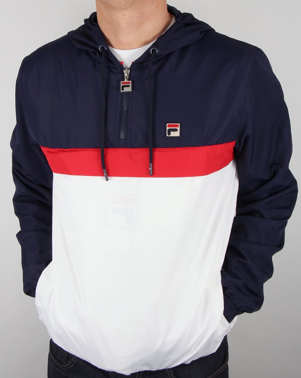 Fila Vintage Qtr Zip Overhead Jacket Navy/White/Red
