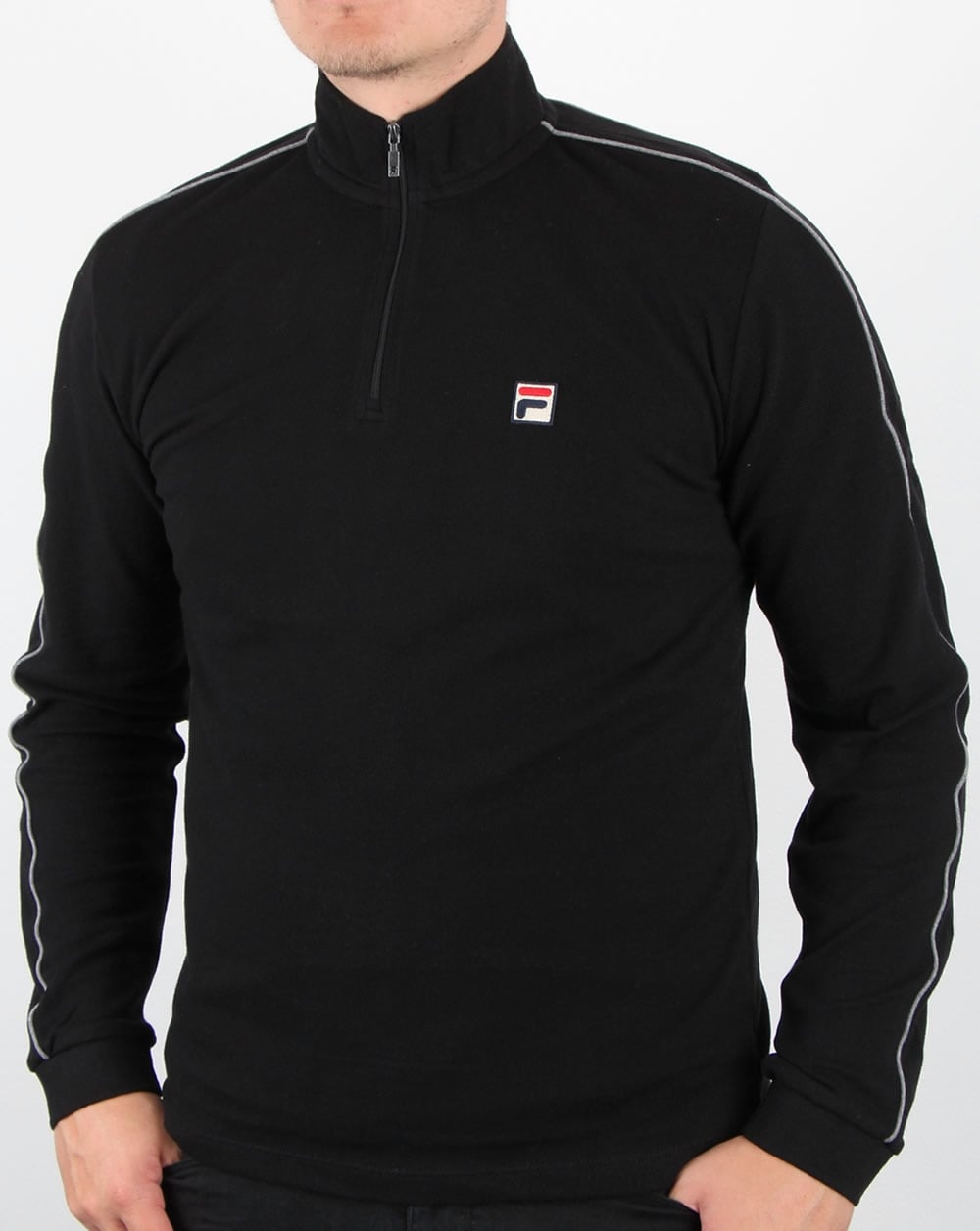 Fila Vintage Quarter Zip Roll Neck Black
