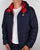 Fila Vintage Quilted Hooded Jacket Navy