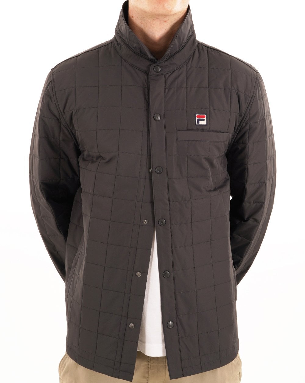 Fila Vintage Quilted Over Shirt Charcoal