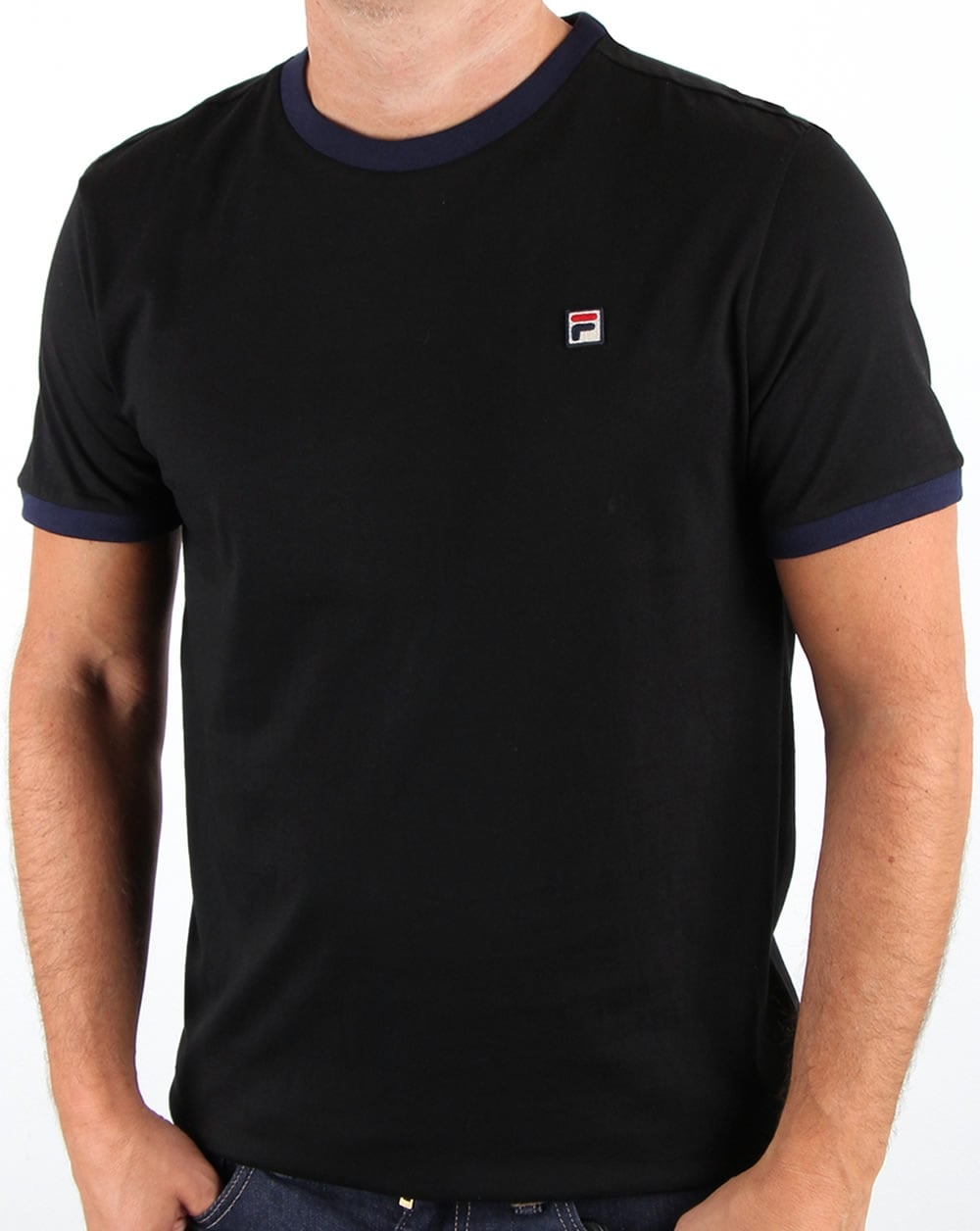 Fila Vintage Ringer T Shirt Black