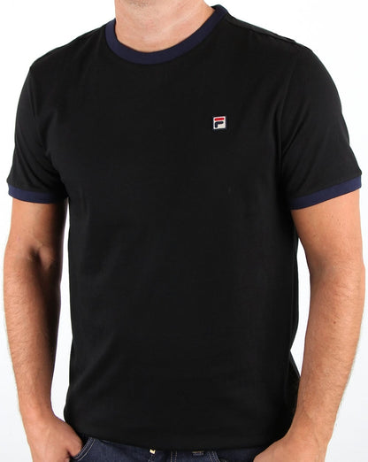 Fila Vintage Ringer T Shirt Black