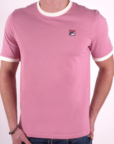 Fila Vintage Ringer T Shirt Foxglove Pink/Off White