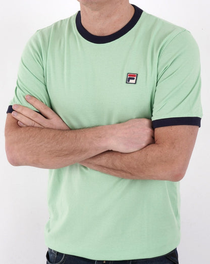Fila Vintage Ringer T Shirt Green/Navy