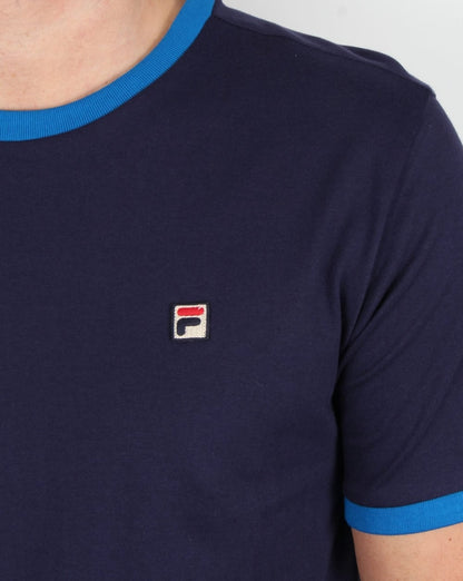 Fila Vintage Ringer T Shirt Navy/Royal