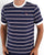 Fila Vintage Santiago Striped T Shirt Navy/Off White