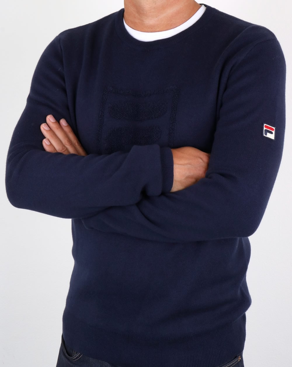 Fila Vintage Savoldi Crew Neck Jumper Navy