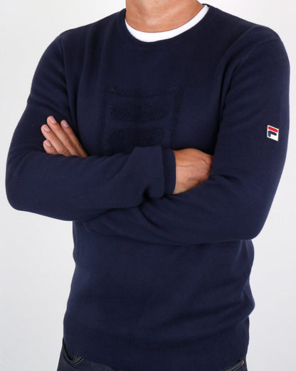 Fila Vintage Savoldi Crew Neck Jumper Navy