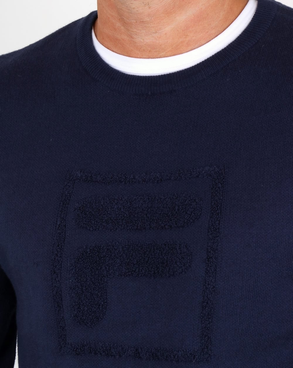 Fila Vintage Savoldi Crew Neck Jumper Navy