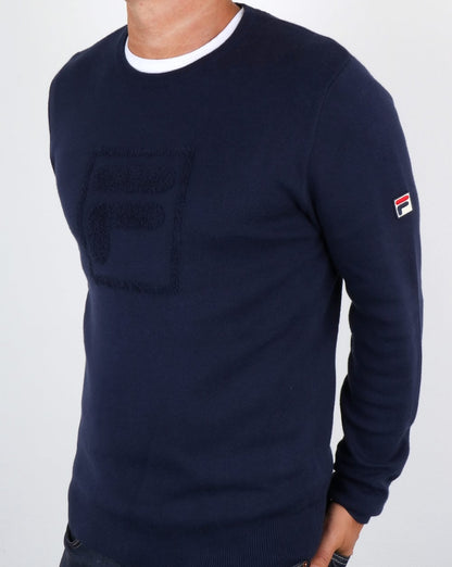 Fila Vintage Savoldi Crew Neck Jumper Navy