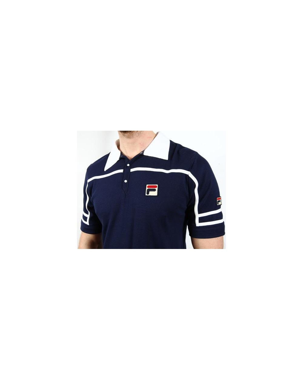 Fila Vintage Sertorio Polo Shirt Navy/white