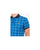 Fila Vintage Settimo Windowpane Polo Shirt French Blue