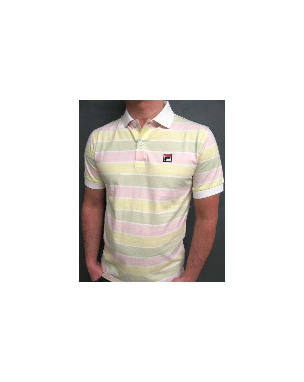 Fila Vintage Smuggler Striped Polo White/Yellow/Pink/Green