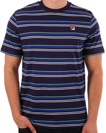 Fila Vintage Stan Striped T Shirt Navy