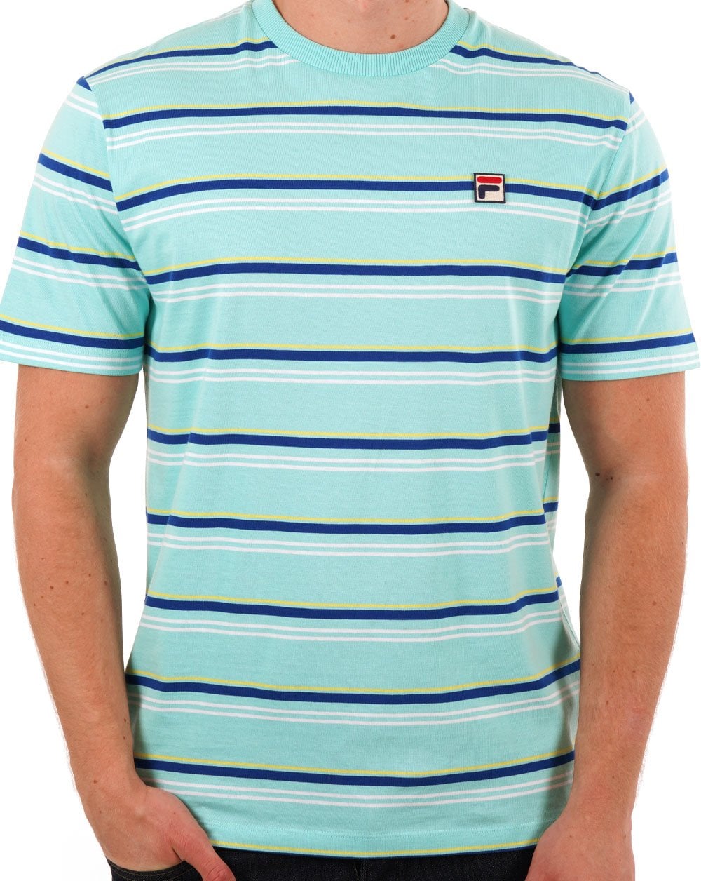 Fila Vintage Striped T Shirt Aruba Blue