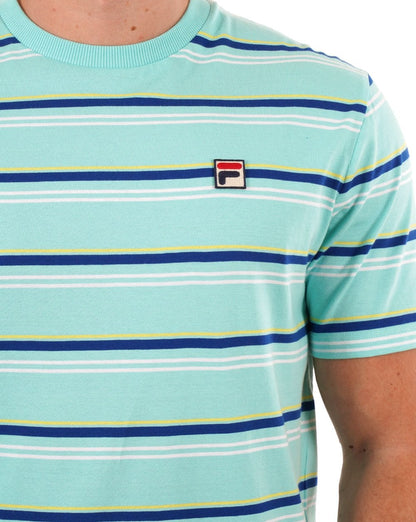 Fila Vintage Striped T Shirt Aruba Blue
