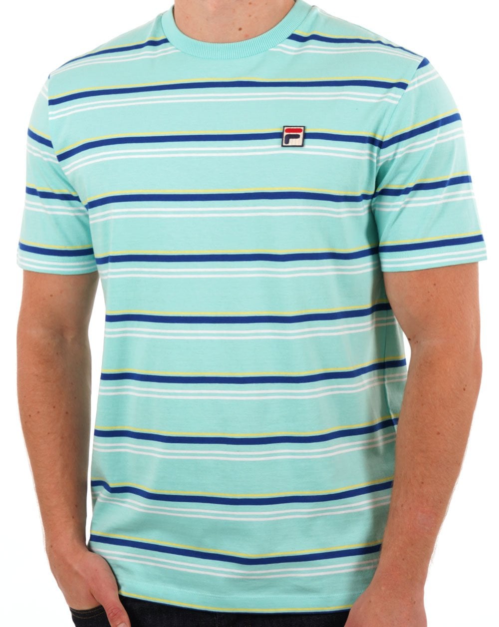 Fila Vintage Striped T Shirt Aruba Blue